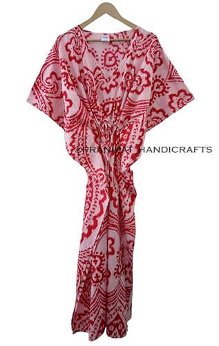 Caftan en coton de qualité supérieure avec imprimé ethnique authentique