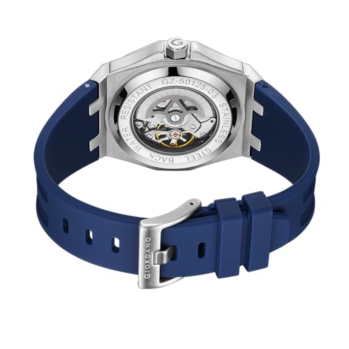 Image of Giordano Automatic Unique Watch for Men with Stainless Steel Case, Silicone Strap, Luxury Design & Water Resistant