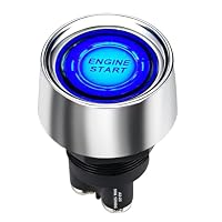 Jron Auto Engine Start Button Dc 12 v 50A für Racing Sport OFF- (ON) momentanen schalter auto startknopf blaues Licht (Blau taste) – Ansicht 1