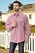 Cromoncent Mens Flannel Shirts Business Casual Long Sleeve Button Down Shirts, Flannel Pink,Medium