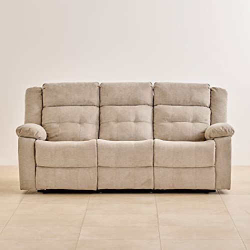 Image of Home Centre Helios Zurich Fabric 3-Seater Manual Recliner - Beige