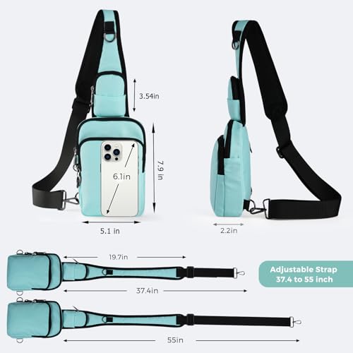 Image of Sling Bag, Crossbody Bag with Zipper Lock, RFID & Water Resistant for Women and Men Small Chest Bag for Travel Casual
