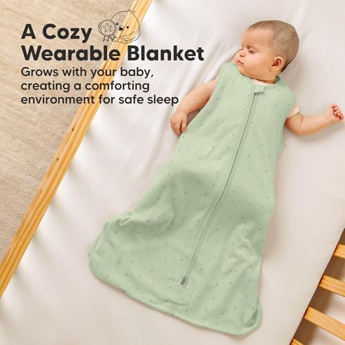 Image of 2-Pack Baby Sleep Sacks, Zipper Wearable Blanket - 100% Organic Cotton 0.5TOG, Soft Lightweight Toddler Sleeping Sack 12-24 months, Easy to Wear Newborn Swaddles Sleepsack (Bunnies, L)