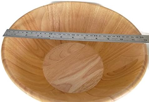 Salad Bowl Fruit Bowl Fruits Handmade Wooden Utensil Natural Rubber Serving Bowl 12 Inch