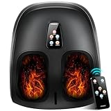 Shiatsu Foot Massager Machine with Heat, Upgraded Deep Kneading/Rolling Foot Massager for Delivers Pain Relief, Plantar Fasciitis, Neuropathy, Fits Up to 13‘’, Gifts for Women Mom Men Dad Seniors