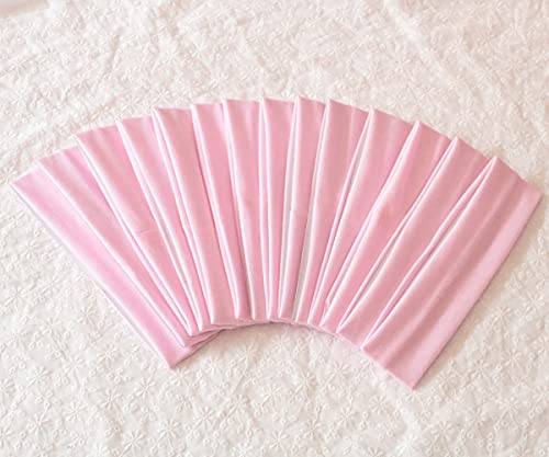 Image of Sport Yoga Headbands,Pack of 14,Fashion Soft Elastic Polyester Sweatband Yoga Stretchy Headband for Women Man Girl (Light Pink)