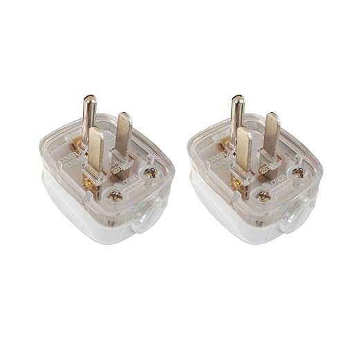 (2 Pack) Toptekits DIY Rewireable 3 Pins USA/US Plug 10Amp 250V Male Socket Electrical Wire Connect AC Power Adapter Detachable,DIY Grounded Power 3-pin US USA Removable Power Wiring Plug