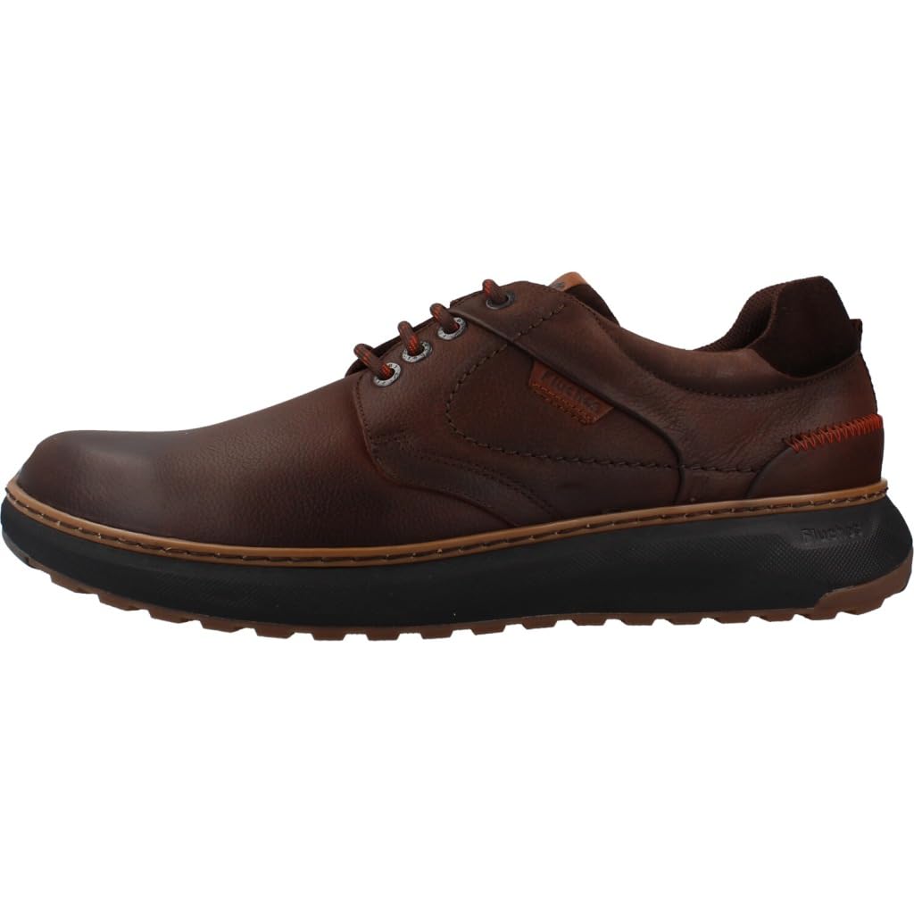 FLUCHOS - Buty męskie z nubuku Cafe z wyjmowaną wkładką i lekką podeszwą EVA Model F2535 - Skóra