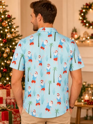 Image of Yoimira Hawaiian Shirts for Men, Print Mens Casual Short Sleeve Button Down Shirts Floral Aloha Beach Shirt