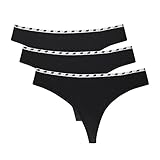 New Balance Women's Everyday Soft Thong Underwear (Pack of 3), Black, Small