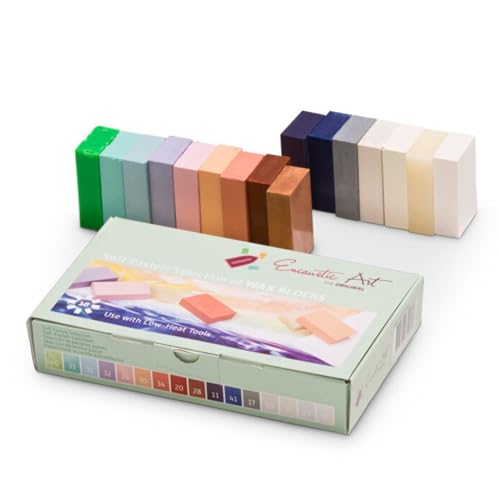 ENCAUSTIC ART The Original -SOFT PASTEL SELECTION Set of 16 -Encaustic Wax Block Colors Set -Non-Toxic Beeswax Supplies -Handcrafted in Germany