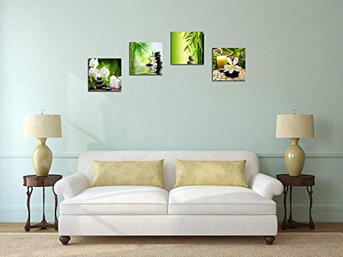 Lienzo zen de 4 paneles para pared en decoracion de salon y spa 4