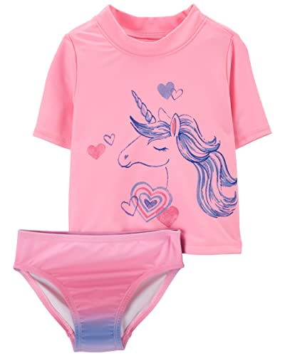 Maillot de bain deux pièces fille Carter's rashguard licorne cœur pour natation