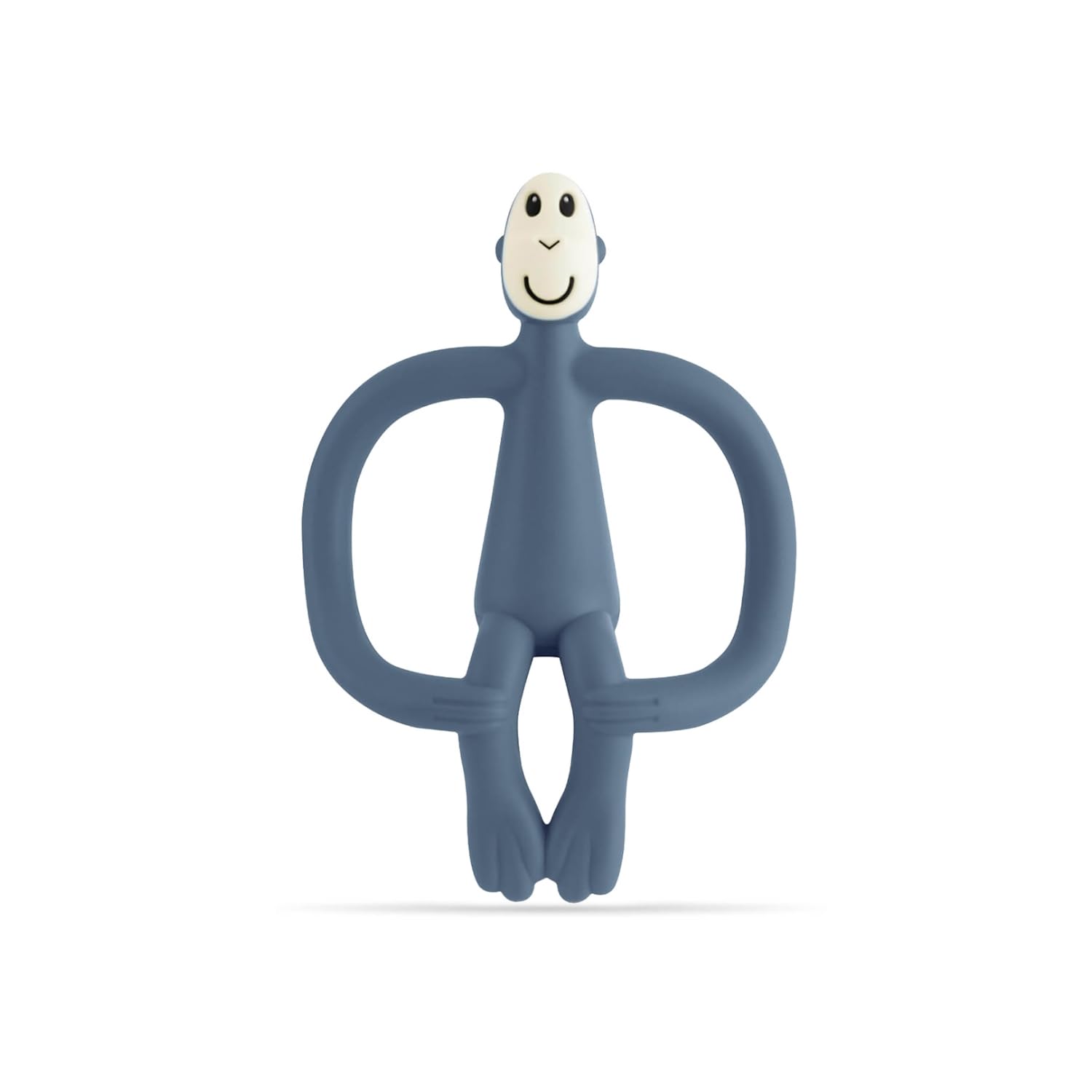 Matchstick Monkey, Original Teether & Gel Applicator, Antimicrobial Silicone Teething Toys for Baby, Easy to Grip, BPA Free, 3 Months Old+, 10.5 cm, Airforce Blue Monkey