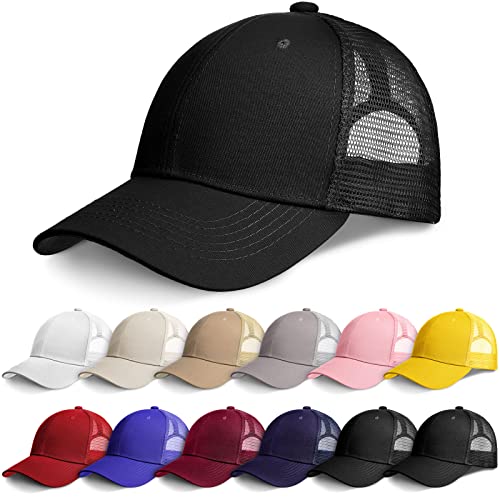 Casquette de baseball homme femme réglable en maille de couleurs