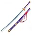 Uing Épée en Bois de Tueur de démons pour Roronoa Zoro, Enma, Katana Japonais, Fans d'Anime, Fait à la Main, Anime Cosplay, épées, Bois Exquis, Objets de Collection, Purple