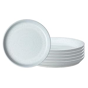 White Speckle Set of 6 Coupe Dinner Plates (White)