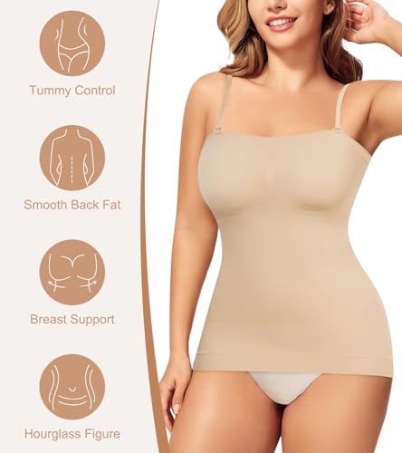 Strapless Shapewear Tank Tops for Women Tummy Control Compression Tanks Shaper Cami Slimming Camisole3