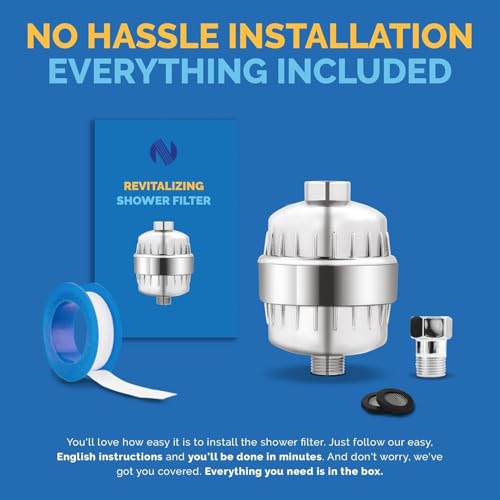 Image of HO2ME Shower and Tap Filter for Hard Water | Bathroom Water Softener | 20 Stage Hard Water & Showerhead Filter for Hair & Skin | Suitable for Borewell /Tanker Water (Chrome Finish)