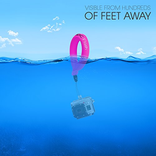 Nordic Flash Waterproof Camera Float (2-Pack) Floating Strap For Underwater Gopro, Panasonic Lumix, Nikon Aw110, Canon D20 & D30, Fujifilm, Olympus Tough - Floats Your Device - Pink & Red #TOP7