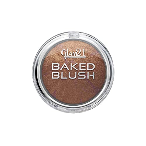 Image of Glam21 Baked Blusher | Highly Pigmented, Long Lasting | Illuminating Glow Finish | Smooth & Blendable Texture |Stays up to 8 hours | For All Skin Types | 6gm | Shade-06