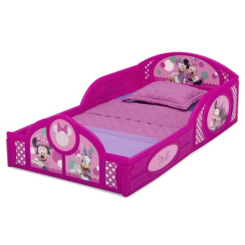 Image of Delta Children Disney Minnie Mouse 4-Piece Toddler Room-in-a-Box Set - Includes Sleep and Play Toddler Bed, Table, 1 Chair and Toy Box, Pink