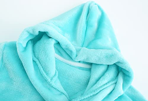 Image of Kids Hooded Bathrobe Girls Soft Plush Hooded Flannel Pajamas Sleepwear Boys Spa Robe