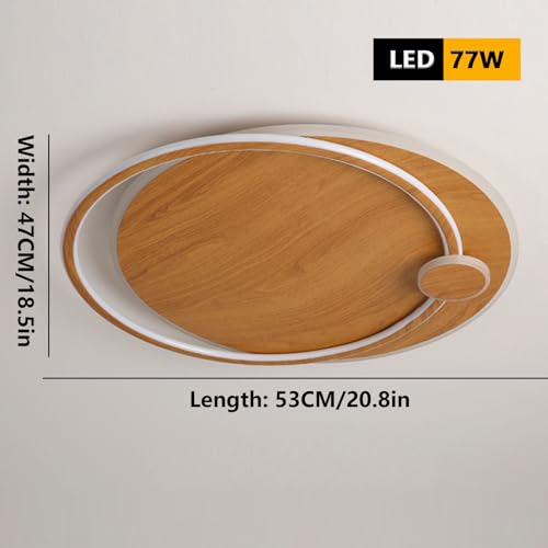 Plafonnier LED encastré dimmable 53CM en bois pour éclairage de salon et chambre moderne - 2