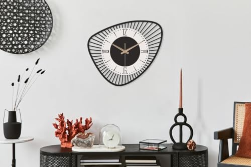 Image of Stylish Metal Analog Wall Clock for Living Room, Bedroom, Office, Kitchen, Home and Hall | Antique Fancy Big Size Modern Wall Watch for Home Decor (Style-31, 50CM)