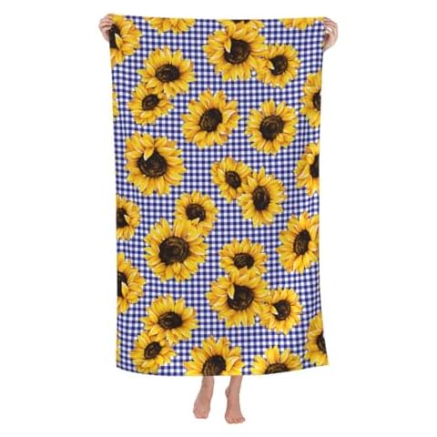 Vintage Checked Microfiber Beach Towel Cover