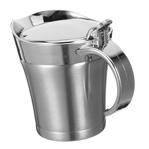 POPETPOP Saucière Inox Double Paroi Pichet Isolant pour Sauces Chaudes Service Professionnel et Familial Maintien Thermique pour Sauce Gravy et Steak