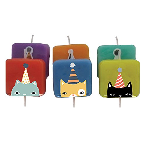 Design Design 757-08299 - Velas de cumpleaños, diseño de gatos con sombrero, multicolor