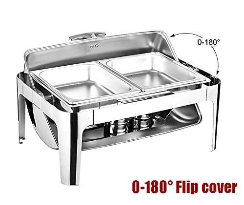 YAOYAOO Chafing Dish Edelstahl Buffet Party Warmer Pfannen, Elektrisch Buffet Speisewärmer, Warmhaltebehälter Essen… – Bild 4