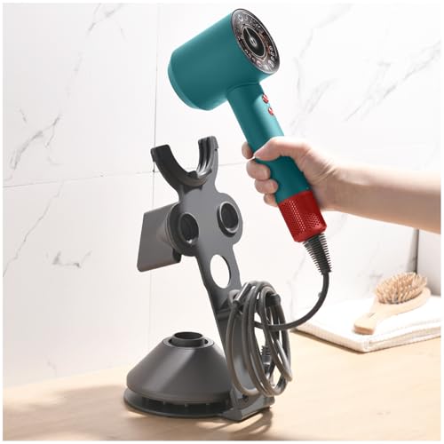 Support de sèche-cheveux mural pour Dyson Supersonic avec rangement gris - 2