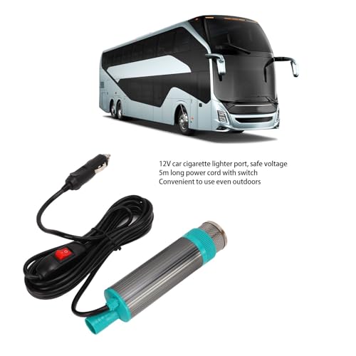Aramox Pompa Trasferimento Liquidi 12V, Pompa Elettrica Portatile per Benzina Acqua Olio, con Tubo 5 Metri, per Auto Barca Agricolo e Emergenze