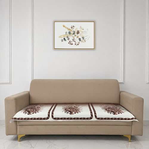 Image of Homerz Premium 'Luxe Series' Holland Velvet Sofa Cover | Smooth Finish | Anti-Skid Fleece Backing | Soft Touch Couch Protector for Living Room (Rust, 3 Seater, Only Seat Cover)