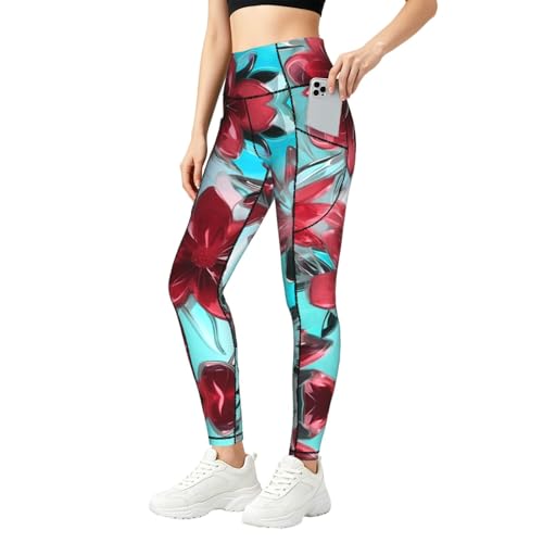 Leggings para correr elásticos con cintura alta y bolsillos integrados