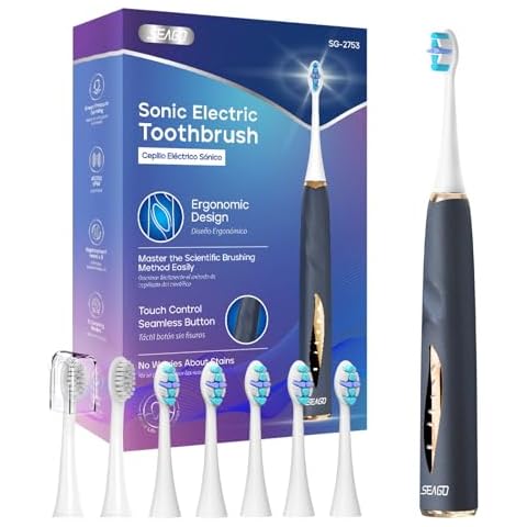 Seago Ultrasonic Toothbrush with 8 Heads Cover