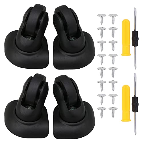 2 Pairs of Multi-function Luggage Universal Wheel 115W Series Replacement for W293 Black for Casters (2)