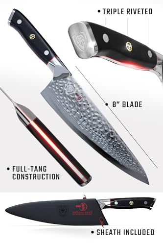 Dalstrong SSXCHEF Chef Knife - 8 Inch Blade - Shogun Series Elite - Damascus - Japanese Aus-10V Super Steel thumb #5