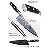 Dalstrong Chef Knife - 8 inch Blade - Shogun Series ELITE - Damascus - Japanese AUS-10V Super Steel - G10 Black Handle - Razor Sharp - Professional Full Tang Chef's Knife - Sheath