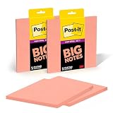 Post-it Super Sticky Big Notes, 8 in. x 8 in., Extra Large Sticky Notes in Papaya Fizz, 2 pads, 60 Sheets Total, Great for Vision Boards, Creative Projects, Study Spaces, Group Brainstorming, and More
