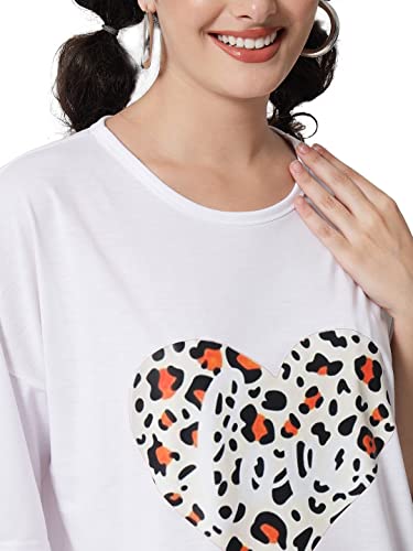 Image of KOTTY Women's Oversized T-Shirts | Cotton Blend||Stylish Prints & Solids||Long Length||Loose fit