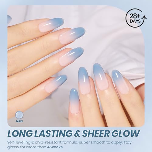 Image of Beetles Blue Jelly Gel Nail Polish -15ML Full Size Silent Tide Translucent Blue Gel Polish Soak Off UV Spring Nail Art Salon Home DIY Manicure Gift for Women | Sheer Translucent Gel Soak Off UV Nail Art Salon Home DIY Manicure Gift for Women