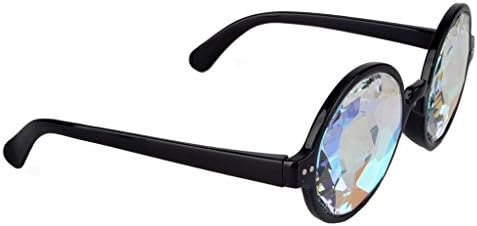 FLORATA Kaleidoscope Steampunk Goggles Multicolor Lens Glasses- Rainbow Rave Prism Diffraction