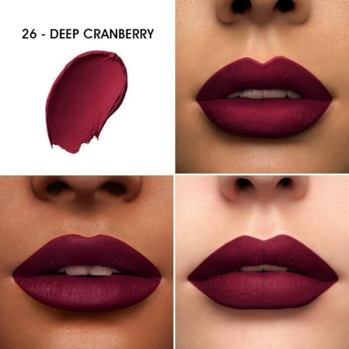 Image of Colors Queen Color Stay Matte Lipstick | Highly Pigmented with Smooth One Swipe Application | Ultra Matte Finish | Smudge Proof & Waterproof | Long Lasting Lipstick for Women (04 - Cranberry, 2.1g)