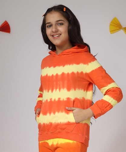 Image of KYDA KIDS Girls Cotton Hooded Neck Sweatshirt with Hoodies Regular Fit Full Sleeves Girls Winter Wear
