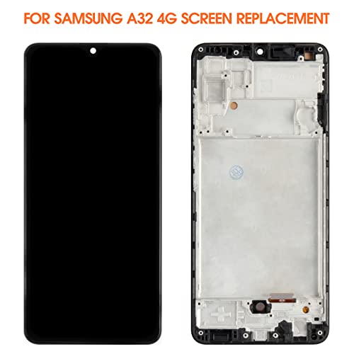 Image of Incell Screen for Samsung Galaxy A32 4G Screen Replacement for A325 LCD Screen SM-A325F,SM-A325M,SM-A325N Touch Display Digitizer Assembly Repair Parts（Black with Frame）