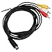 Sanpyl Mini Din 10 Pin Male to 3 Male Cable, Clear Video Audio Extension Adapter Cord for TV Monitor Projector 5.9ft