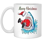Shark Eating Santa Claus Christmas Boys Kids Sharkmas Xmas Merry Christmas Coffee Mug - Christmas Gifts - Christmas Mug For Friend And Family 11oz